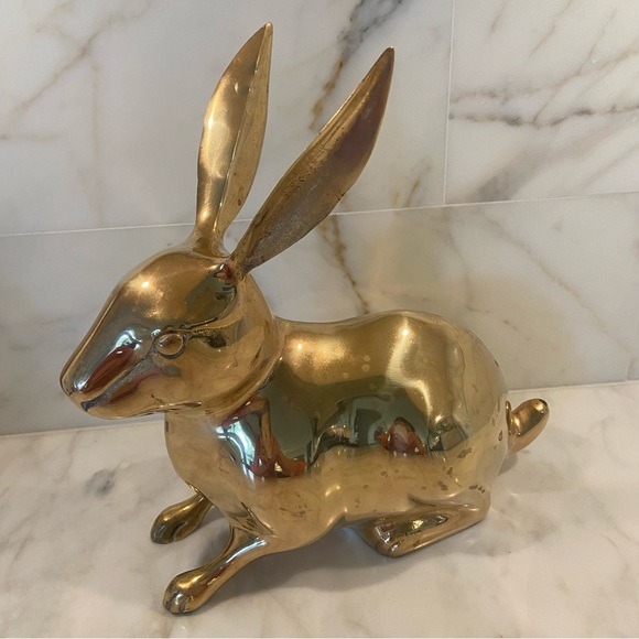 Vintage Other - Large Brass Bunny Rabbit - Vintage